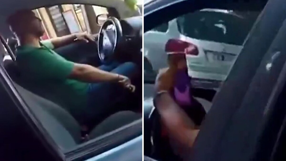 Driver in Buenos Aires Filmed Playing Phone with Child in Car