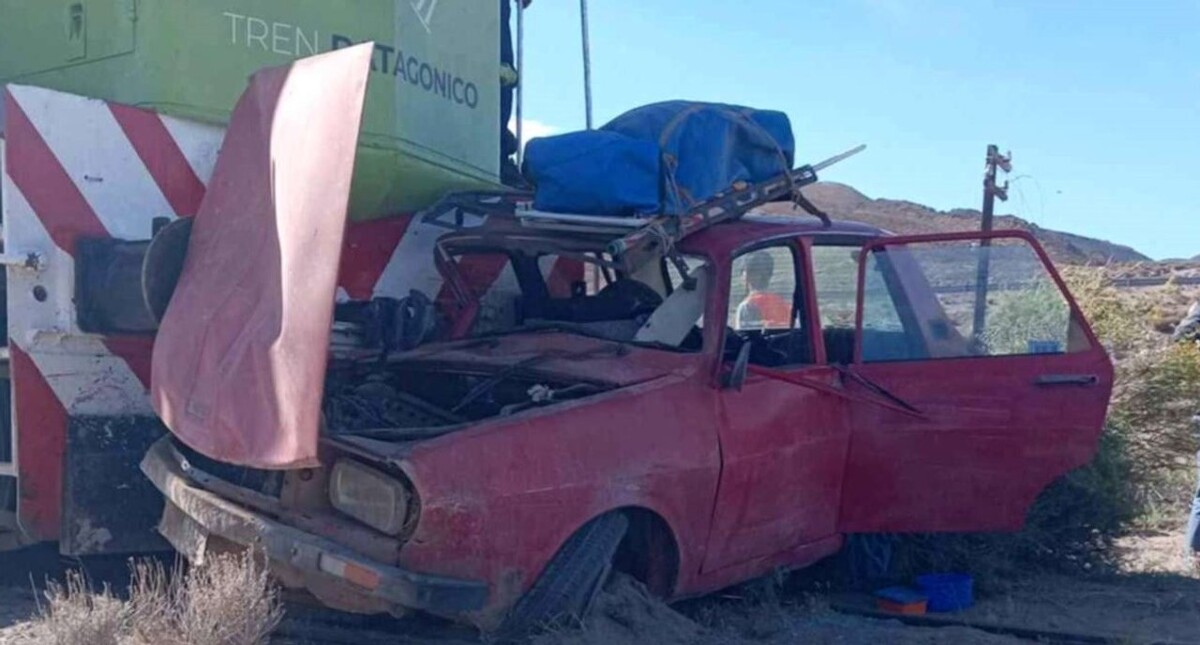 Tren Patagónico choca con auto y sus ocupantes se salvan
