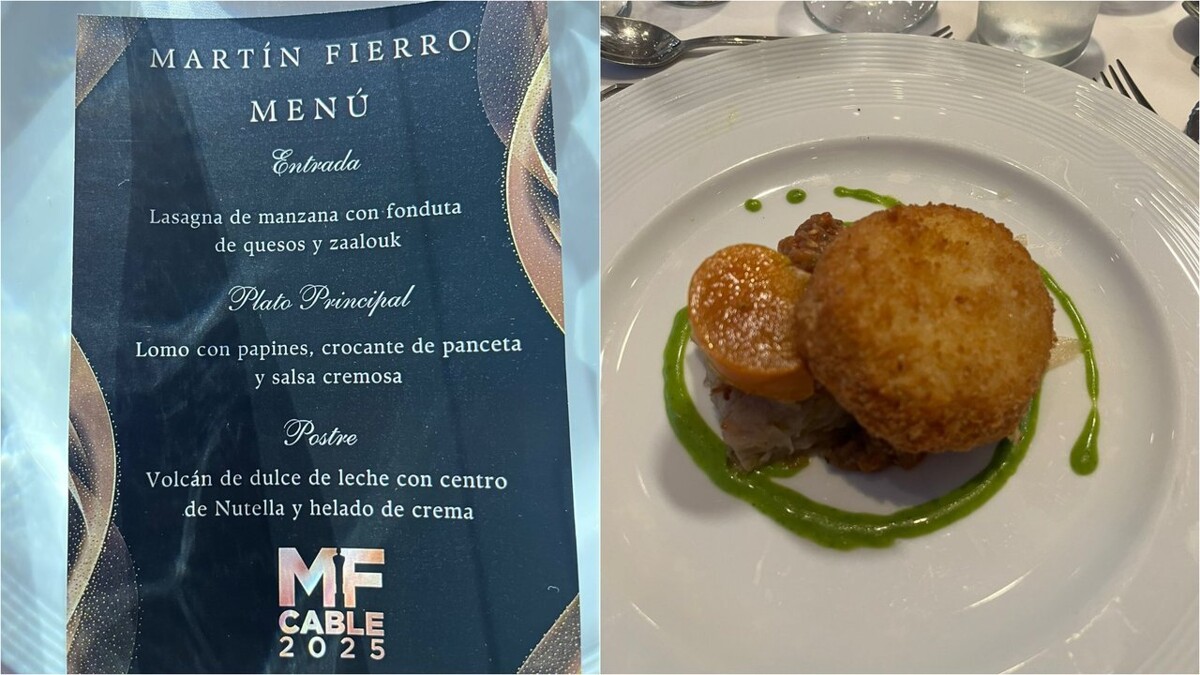 Гастрономическое меню на церемонии вручения премии Martín Fierro de Cable 2025