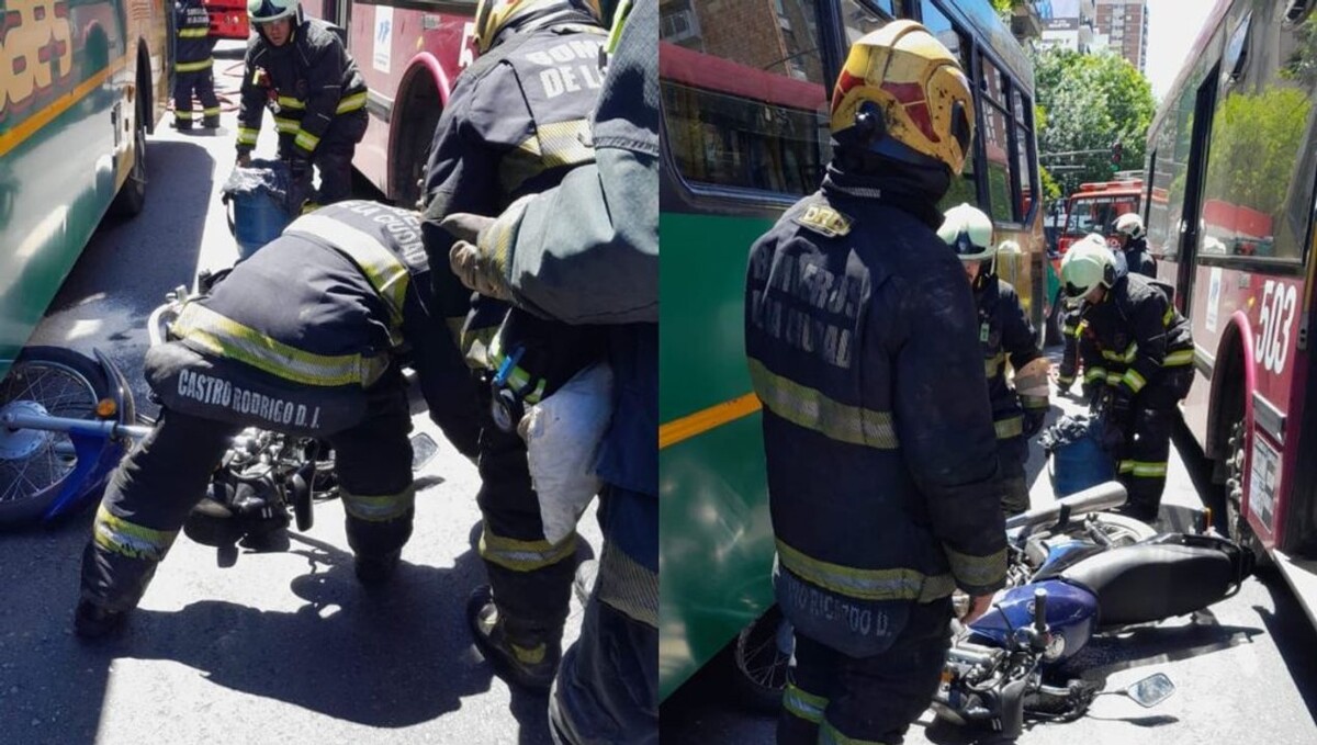Мотоциклистка пострадала в ДТП с двумя автобусами в Буэнос-Айресе
