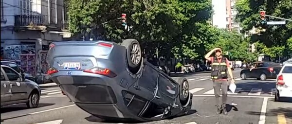 Traffic Accident in Buenos Aires: Two Injured After Vehicle Overturns