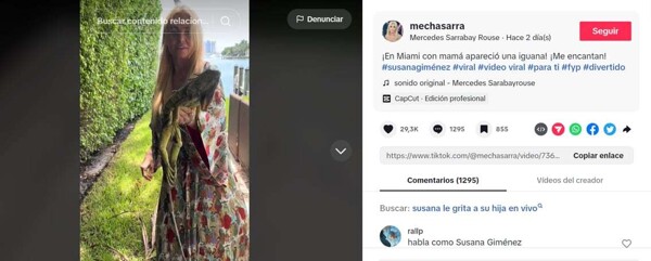 Сусана Жименес и ее дочь Мерседес развлекаются с игуаной в Майами