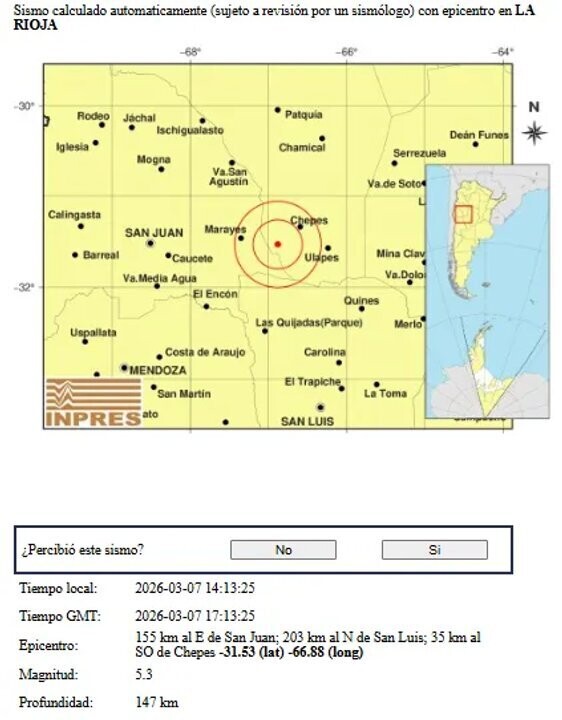 Magnitude 5 Earthquake Shakes Argentina
