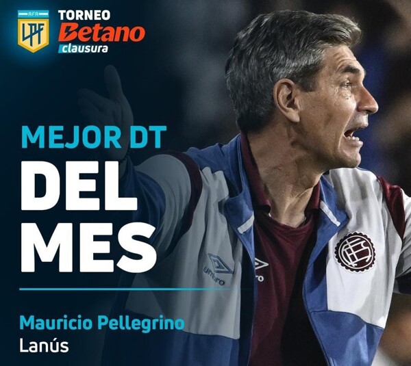 Pellegrino Named Coach of the Month at Lanús