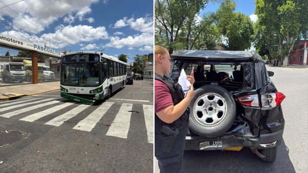 Pickup Truck and Bus Collide in Buenos Aires