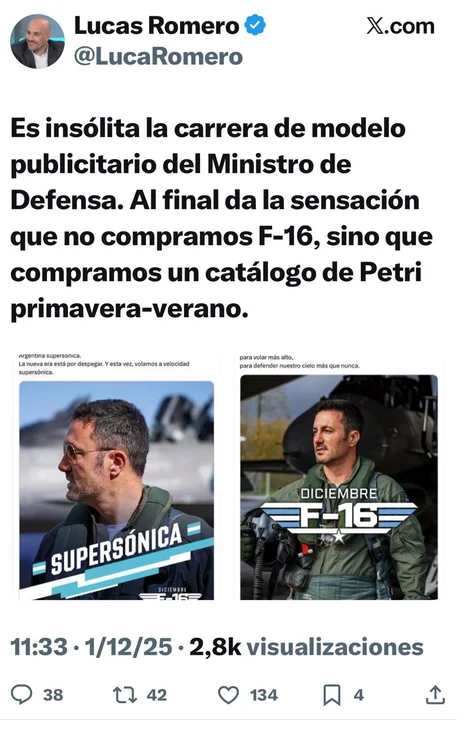 Министр обороны Аргентины Луис Петри подвергся критике за стиль